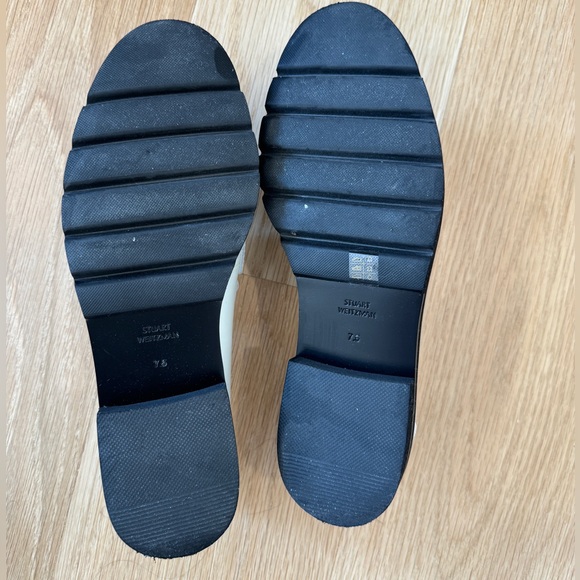 NEW Stuart Weitzman | Adrina White Patent Loafers - Picture 6 of 7